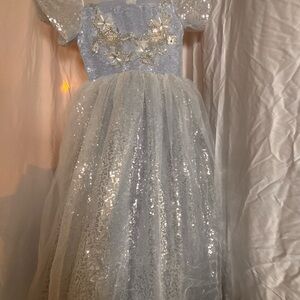 Sparkling Silver Kids Formal Dress